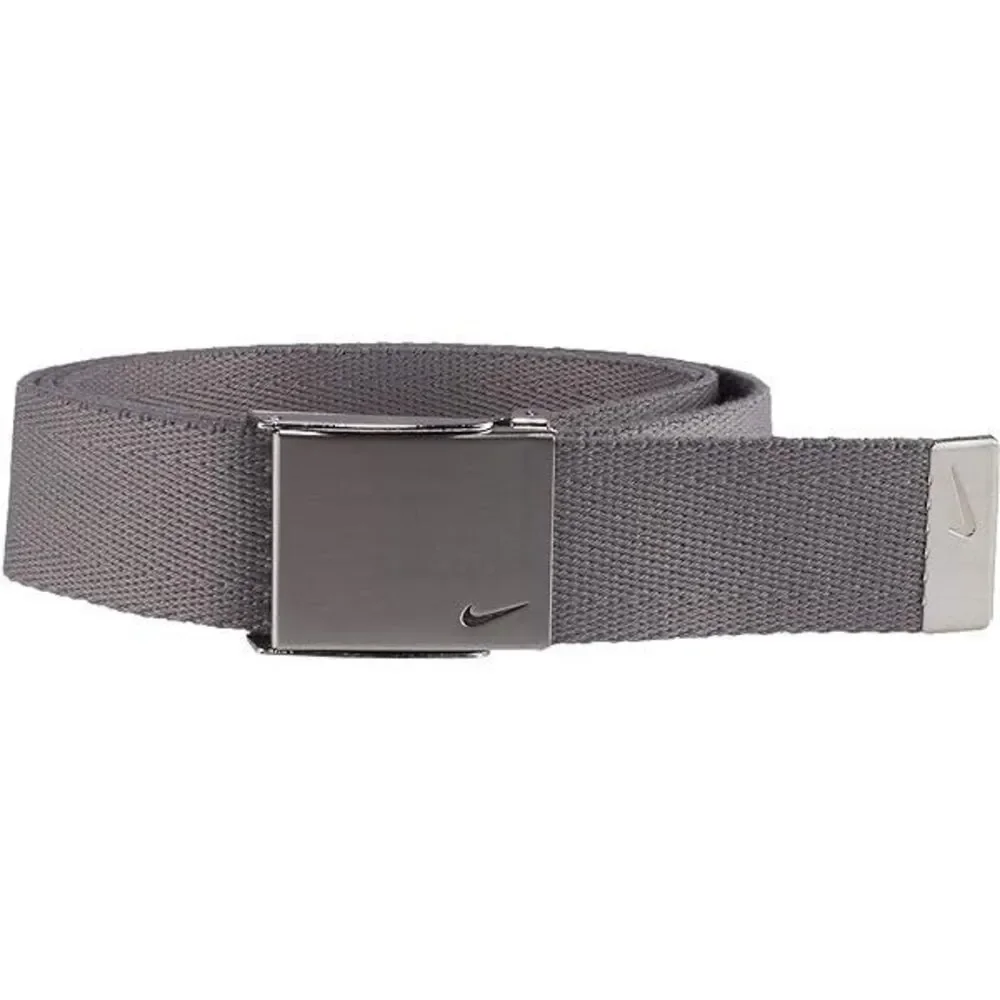 Nike Mens Charcoal Gray Mesh Fabric Web‎ Belt Adjustable Sliver Buckle One Size
